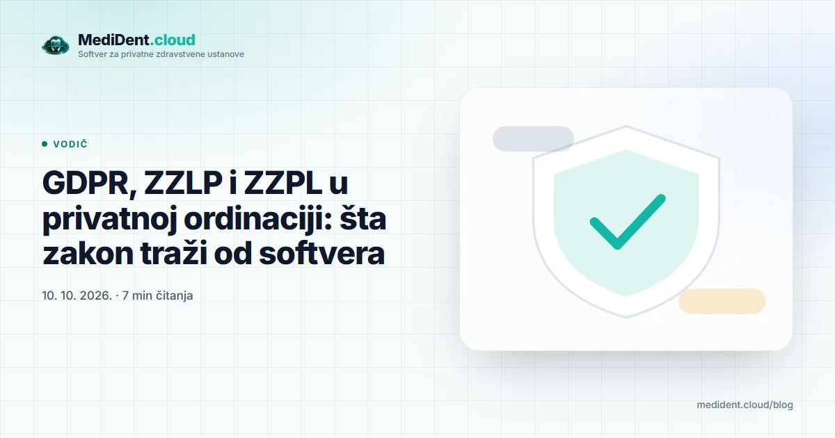 Naslovna ilustracija: GDPR, ZZLP i ZZPL u privatnoj ordinaciji: šta zakon traži od softvera