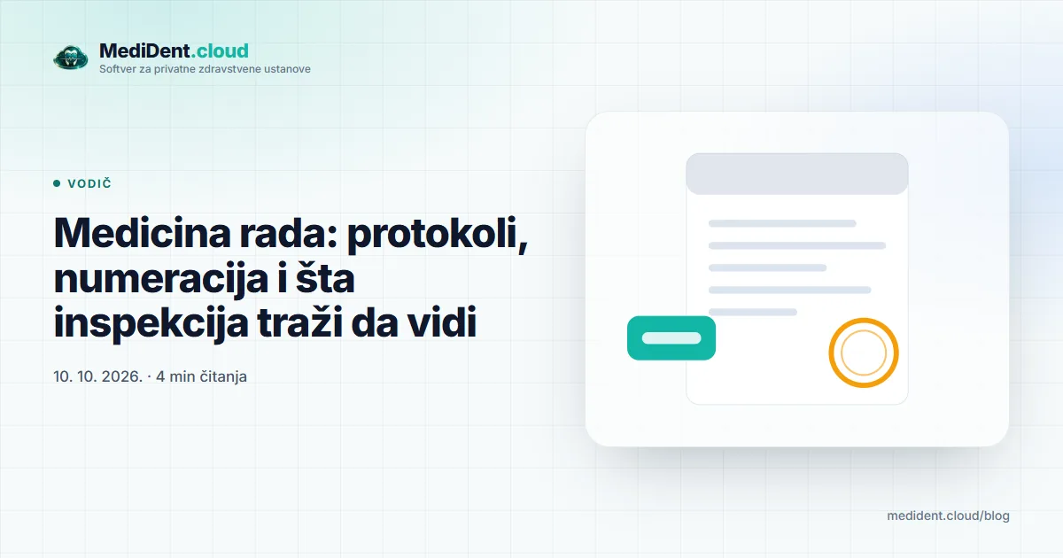 Naslovna ilustracija: Medicina rada: protokoli, numeracija i šta inspekcija traži da vidi