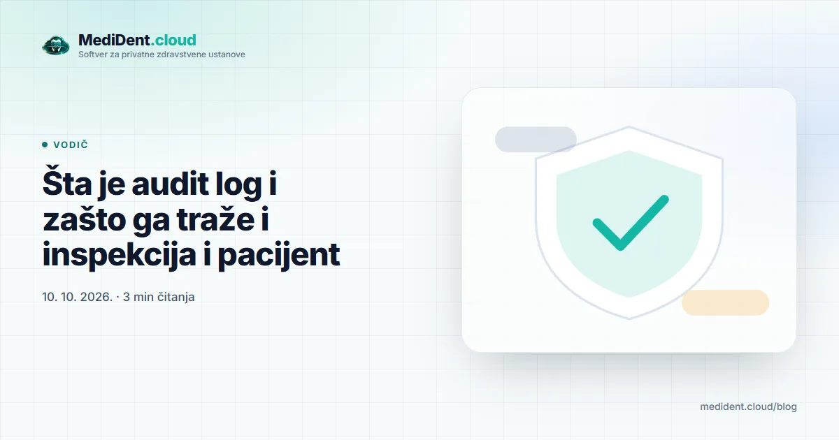 Naslovna ilustracija: Šta je audit log i zašto ga traže i inspekcija i pacijent