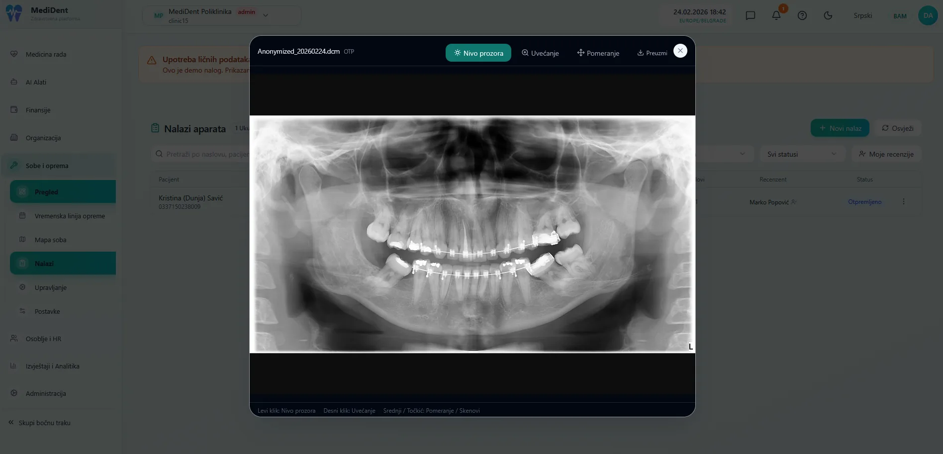 CT, Ortopan, Rendgen i DICOM Snimci — MediDent Cloud